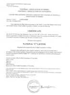 Petar's UEFA C Coaching Certificate